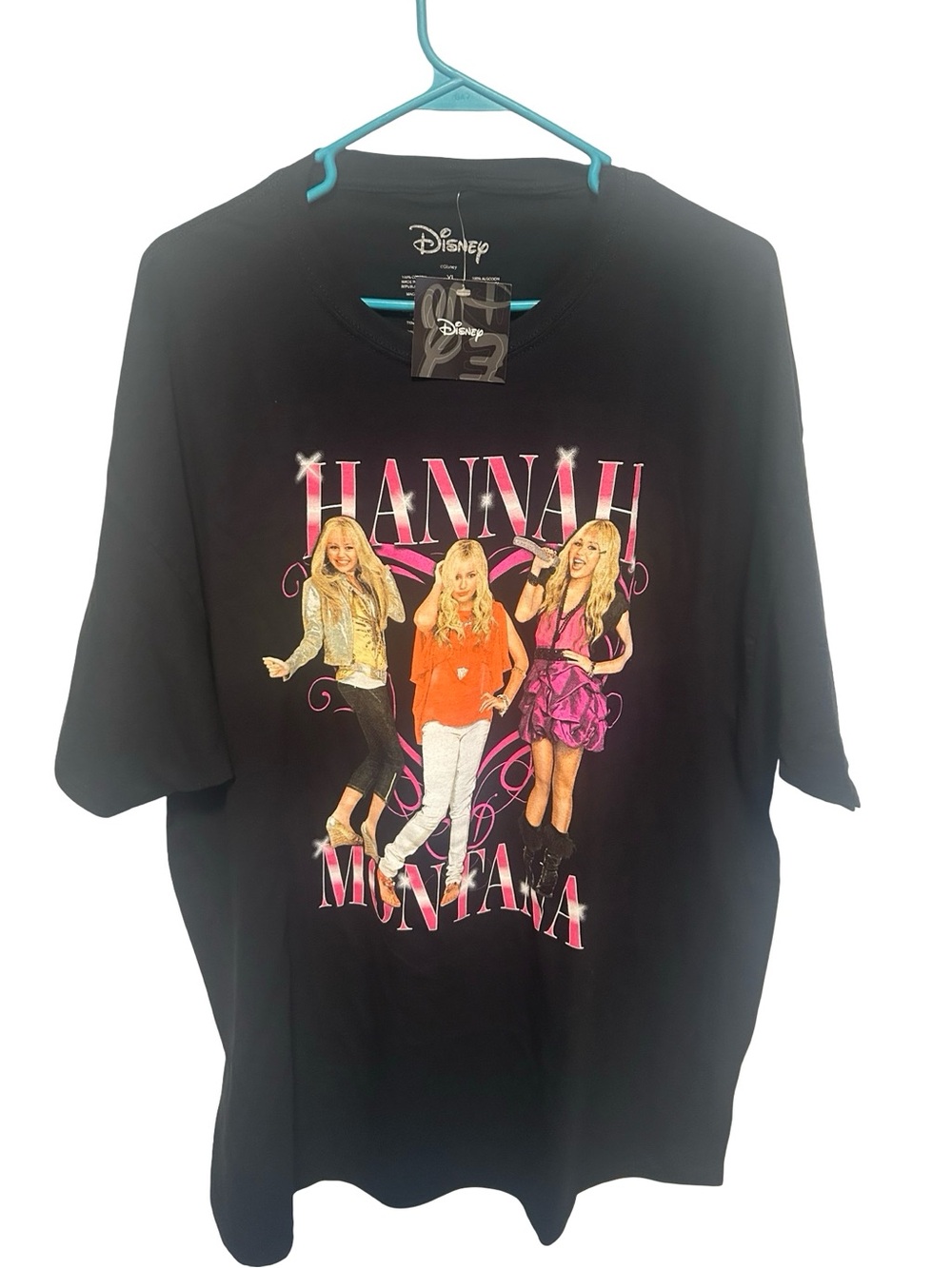 Disney Hannah Montana Black Graphic Tee Oversized XL